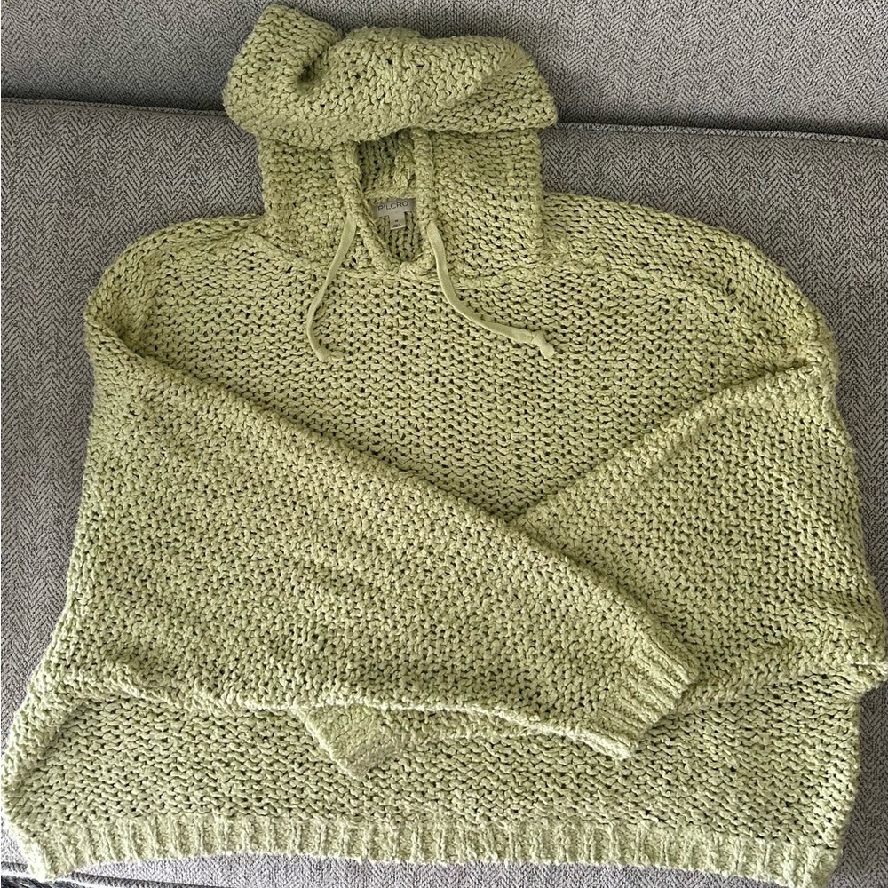 Pilcro Light Green Knit Hoodie Sweater